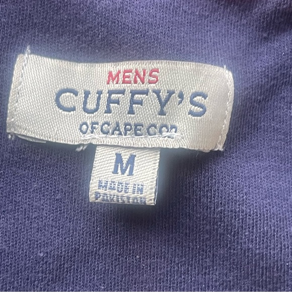 Cuffy's Of Cape Cod Navy 1/4 Zip Pullover Sweater Men's Size Medium Nautical - Picture 3 of 9